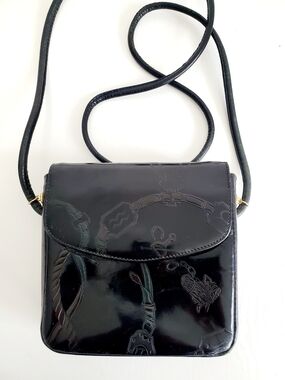 Black  Patent Leather Crossbody Bag - Women's Shoulder Bag